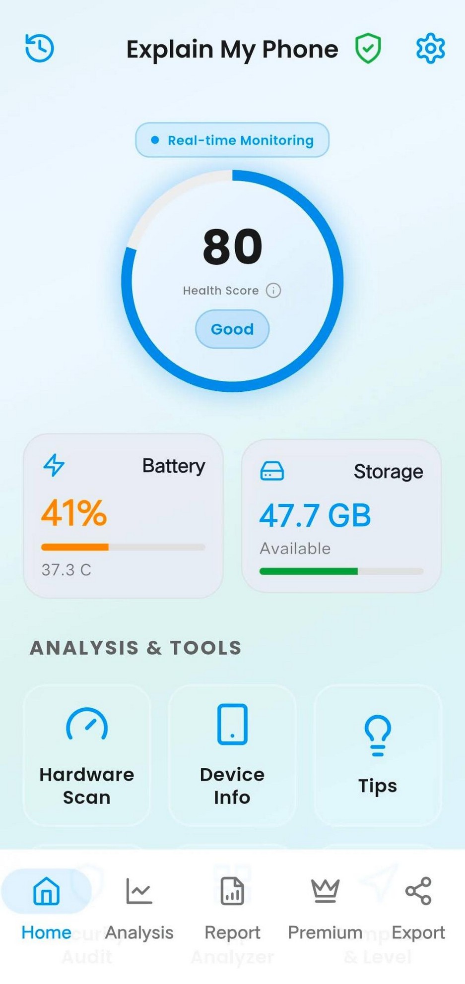 Explain My Phone — Home screen