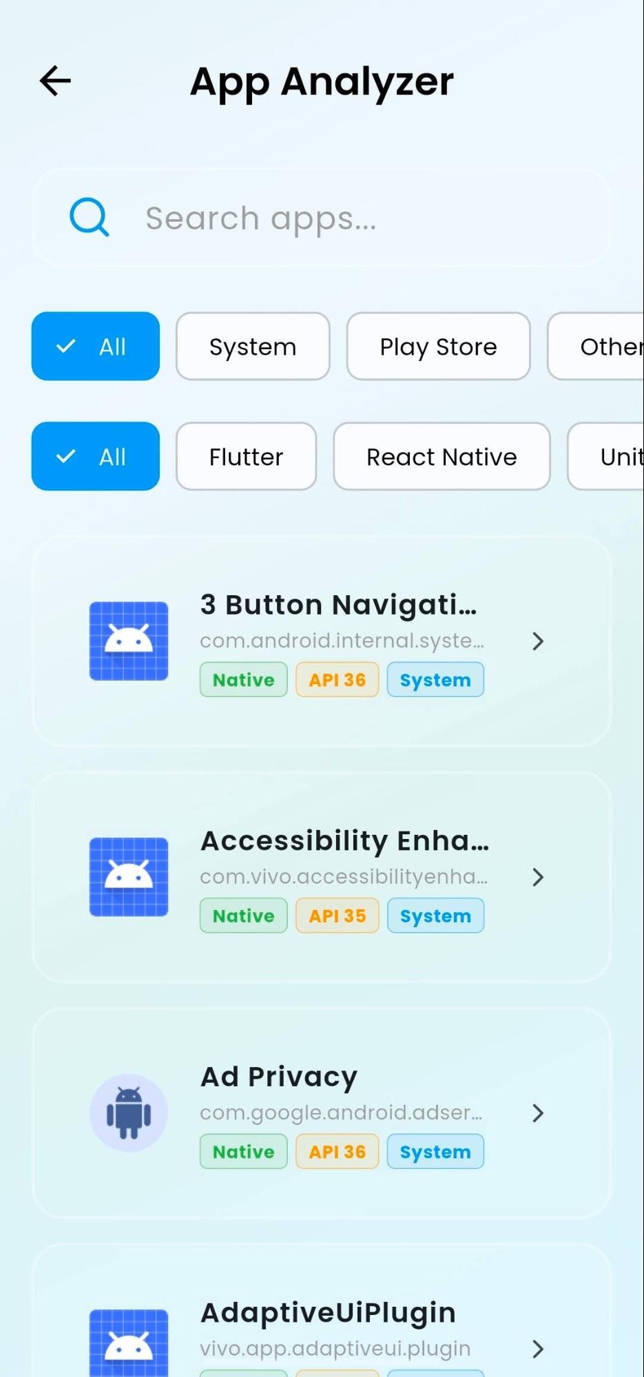 Explain My Phone — App Analyzer screen