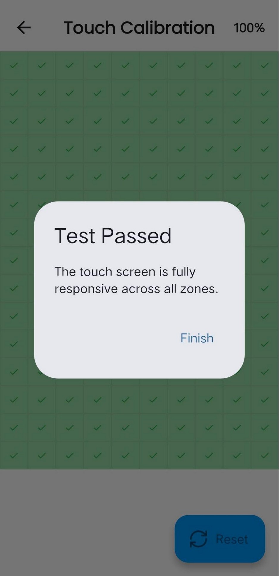 Explain My Phone — Touch Calibration screen