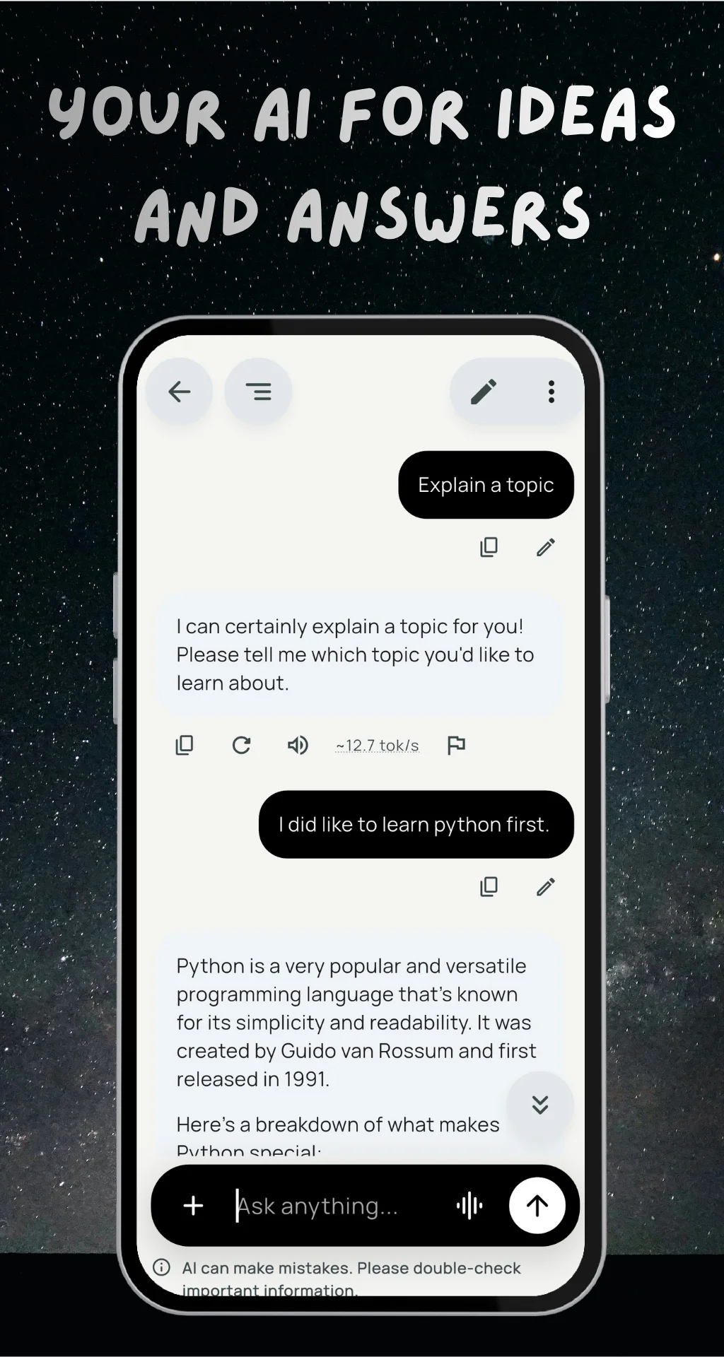Your AI for ideas and answers.